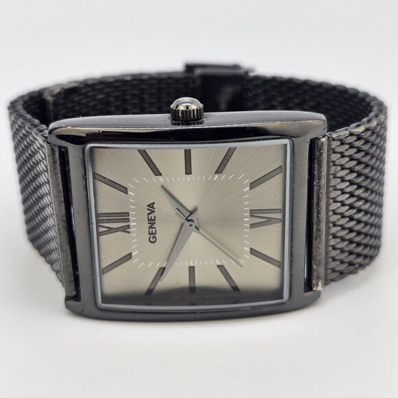 Geneva Other - Geneva Men's Watch 34MM Brown Dial Brown Mesh Bracelet Bands New Battery